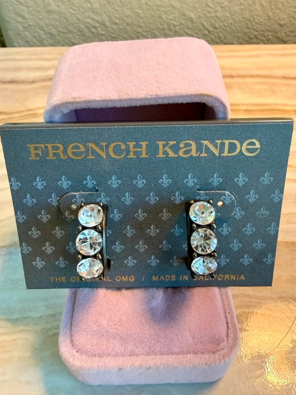French Kande | Graphite Crystal Huggie Earrings